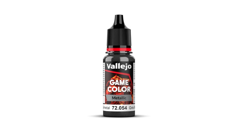 Vallejo Game Color Gunmetal Metal Paint, 17ml